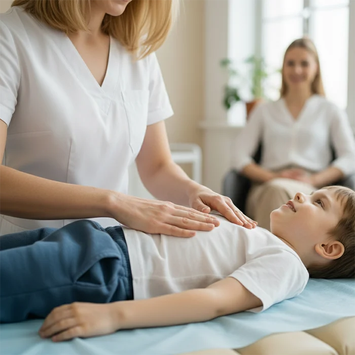 Therapeutische Unterstützung für Kinder bei der Kinderosteopathie Düsseldorf Klara Elisa Heck.