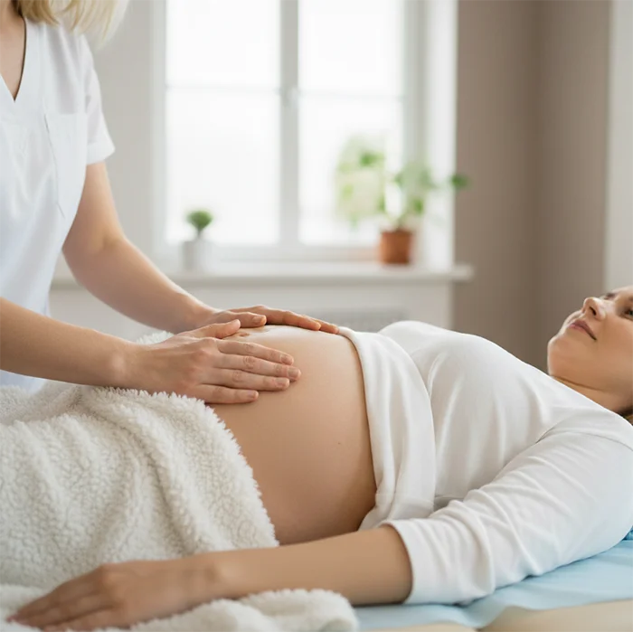 Osteopathische Begleitung für Mütter in der Praxis für Kinderosteopathie Düsseldorf.